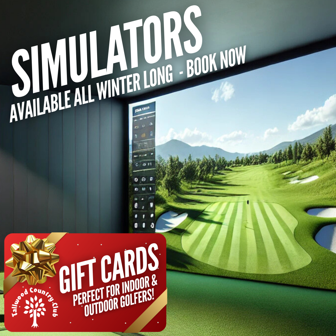 Simulator Tee Times & Gift Cards- for sale this holiday season